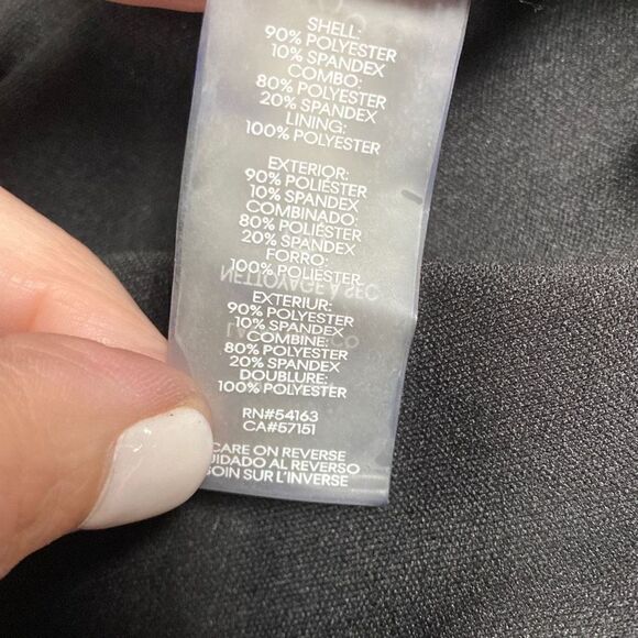 Calvin Klein Black Velour Sheer Zippered Long Sleeve Off Shoulder Jumpsuit Size - Picture 7 of 8